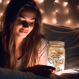 Your Light Always Shine In My Heart Personalized Pet Memorial Gifts For Dogs, Loss Of Pet Sympathy Gift Dog, Mason Jar Lights Dog Memorial Gifts For Loss Of Dog il_794xN.6084305138_bc7n.jpg