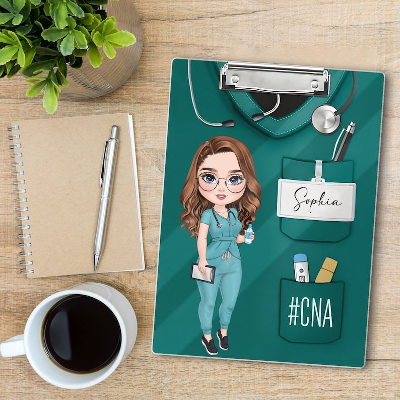 Personalized Name Nurse Clipboard, Nurse Acrylic Clipboard, Gift For Nurses, Nurse Graduation Gift, Nurse Scrubs Gift, Healthcare Clipboard
