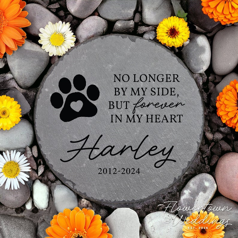Pet Memorial Garden Stone, Custom Pet Memorial Stone, In Memory Garden Rock, Pet Loss Gift, Personalized Dog Garden Stone