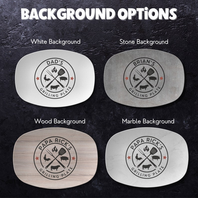 Customized Grilling Plate for Him, Father's Day BBQ Gifts, Personalized Serving Tray, Grilling Platter, Grandpa Gifts from Kids, Grill Gifts