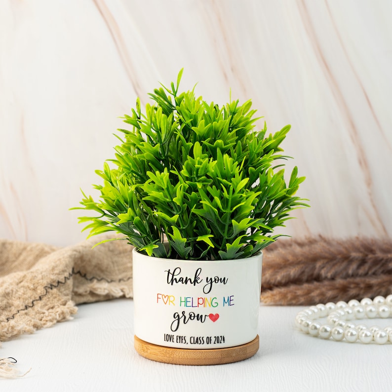 Thank You Teacher Gifts,Teacher Appreciation Gift,Custom Plant Pot, Flower Pot for Teacher, End Of Year Gift for Teacher, Thank You Gifts