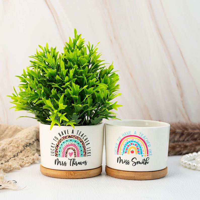 Thank You Teacher Gifts,Teacher Appreciation Gift,Custom Plant Pot, Flower Pot for Teacher, End Of Year Gift for Teacher, Thank You Gifts