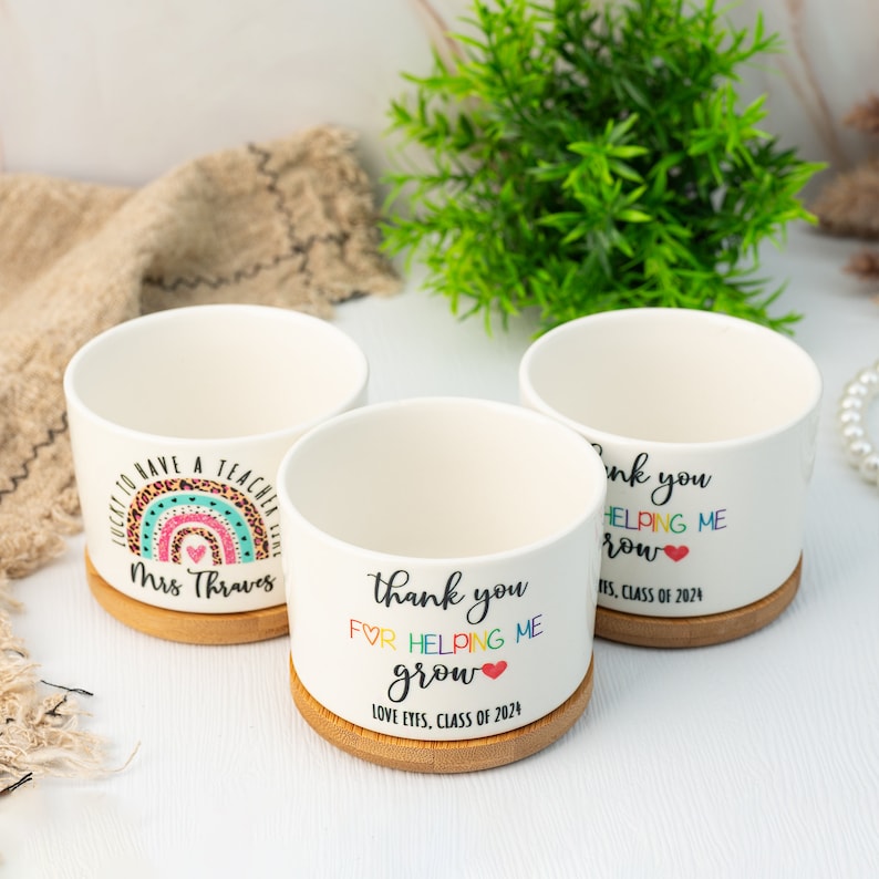 Thank You Teacher Gifts,Teacher Appreciation Gift,Custom Plant Pot, Flower Pot for Teacher, End Of Year Gift for Teacher, Thank You Gifts