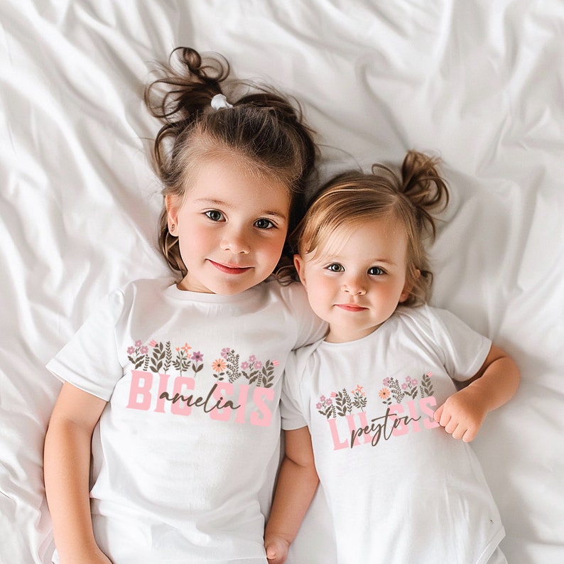 Big Sister Shirt, Custom Big Sis Lil Sis Shirts, New Big Sister Gift, New Baby Sister Gifts Sibling Set, New Baby Bodysuit, Matching Sisters