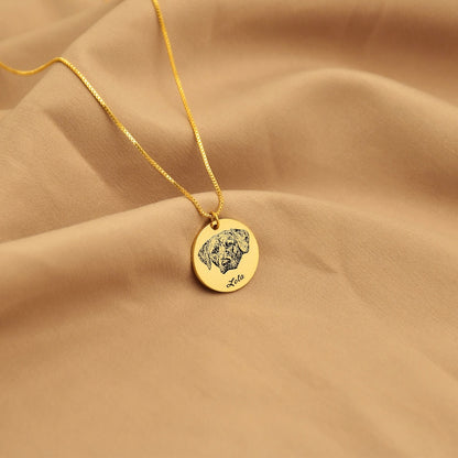 Custom Pet Portrait Name Necklace, Dog Photo Necklace, Cat Picture Necklace, Pet Memorial Necklace, Gift For Pet Lover,Gift for Her