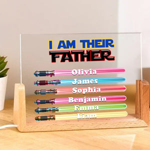 I Am Their Father, Personalized Father's Day Gifts for Dad from Kids, Customized Lamp Custom Lightsaber Sign Names, Best Dad Ever Gifts