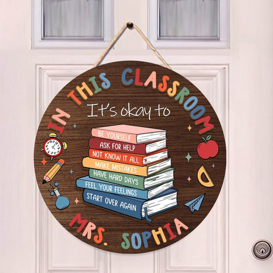 Personalized Teacher 3D Door Sign, In This Classroom You Are Wooden Sign for Desk, Teacher Door Hanger, Back To School Gift, Teacher Gifts