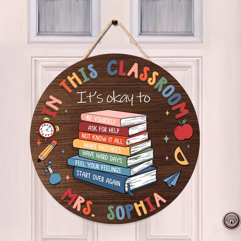 Personalized Teacher 3D Door Sign, In This Classroom You Are Wooden Sign for Desk, Teacher Door Hanger, Back To School Gift, Teacher Gifts