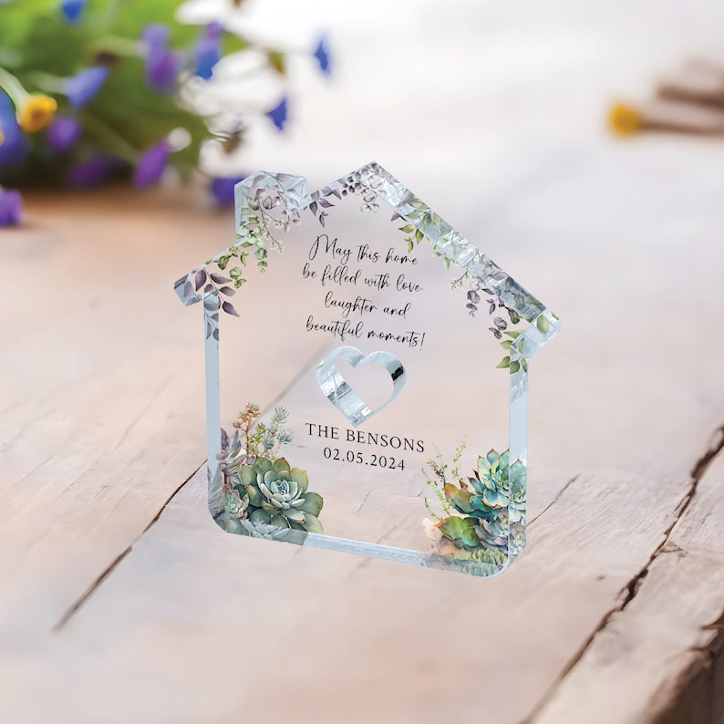 Housewarming Gift, New Home Gift,Personalized, New Home Acrylic Plaque, Floral Realtor Closing Gift, Our First Home Gift, Gift for Homeowner