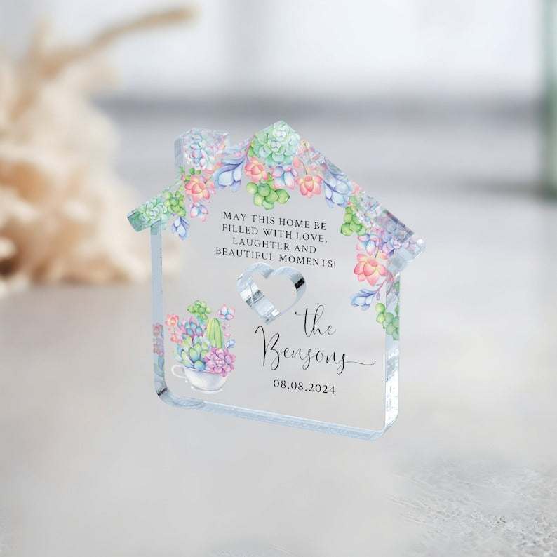 Housewarming Gift, New Home Gift,Personalized, New Home Acrylic Plaque, Floral Realtor Closing Gift, Our First Home Gift, Gift for Homeowner