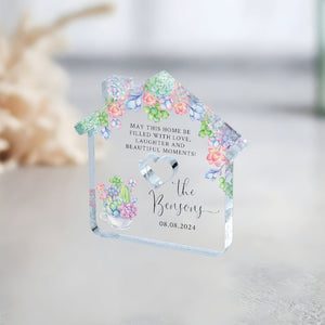 Housewarming Gift, New Home Gift,Personalized, New Home Acrylic Plaque, Floral Realtor Closing Gift, Our First Home Gift, Gift for Homeowner