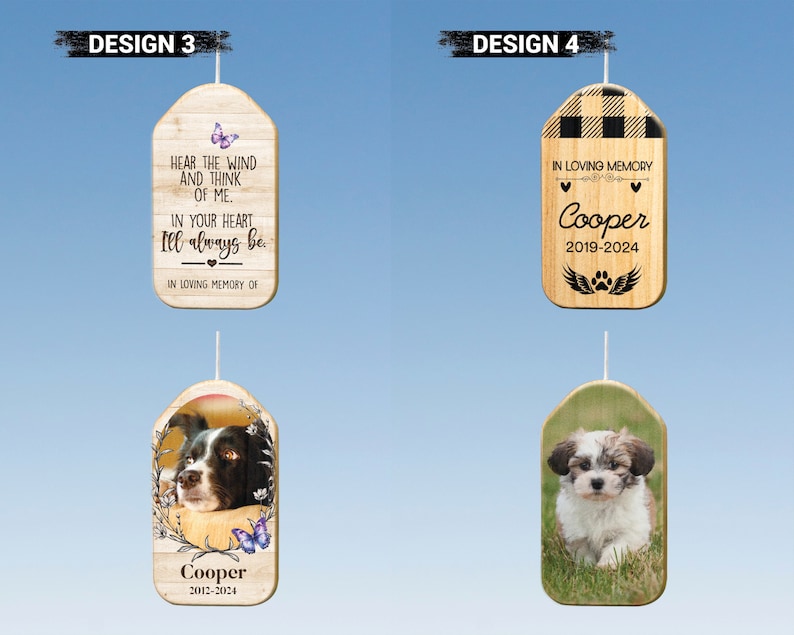 Custom Pet Memorial Wind Chime with Photo+Name, Dog Loss Keepsake, Memorial Gift, In Loving Memory Of Dog Wind Chime, Pet Wind Chime