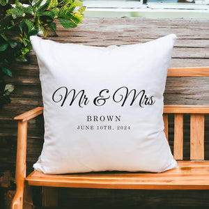 Custom Pillow, Personalized Pillow, Couple Pillow, Mr and Mrs Pillow, Wedding Pillow, Engagement Gift for Couple, Custom Wedding Gift