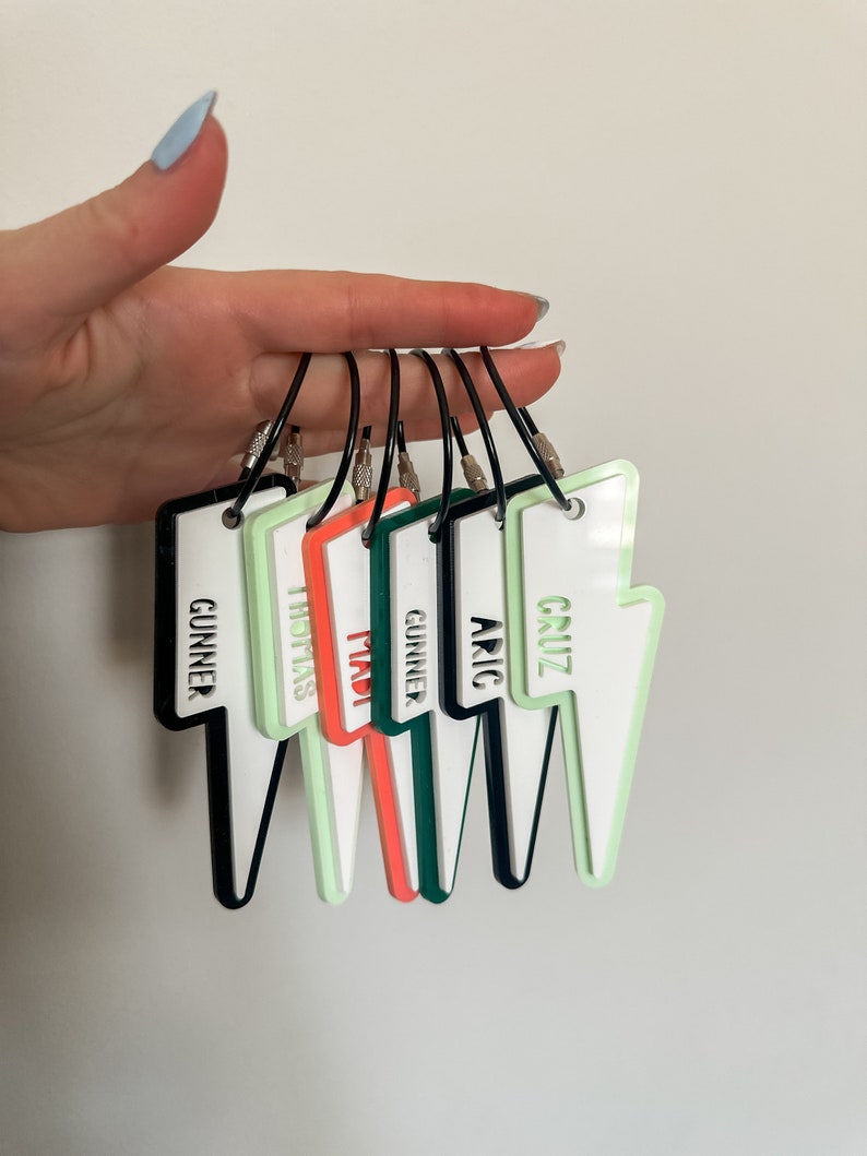 Lightning Bolt Backpack Tag for kids, Personalized Keychain, name keychain, Name Tag, keychain, Backpack Tag for kids, Lightning Bolt