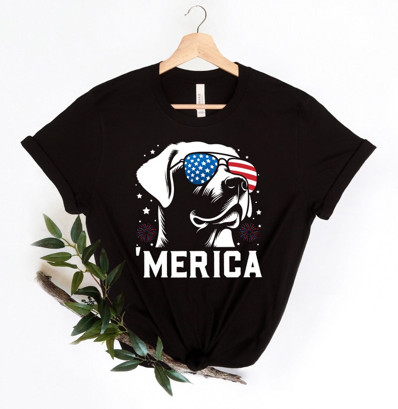 Labrador Retriever 'Merica Shirt | 4th of July Dog Shirt | Patriotic Labrador Tee | American Flag Dog Shirt | USA Dog Lover Gift | Dog Shirt