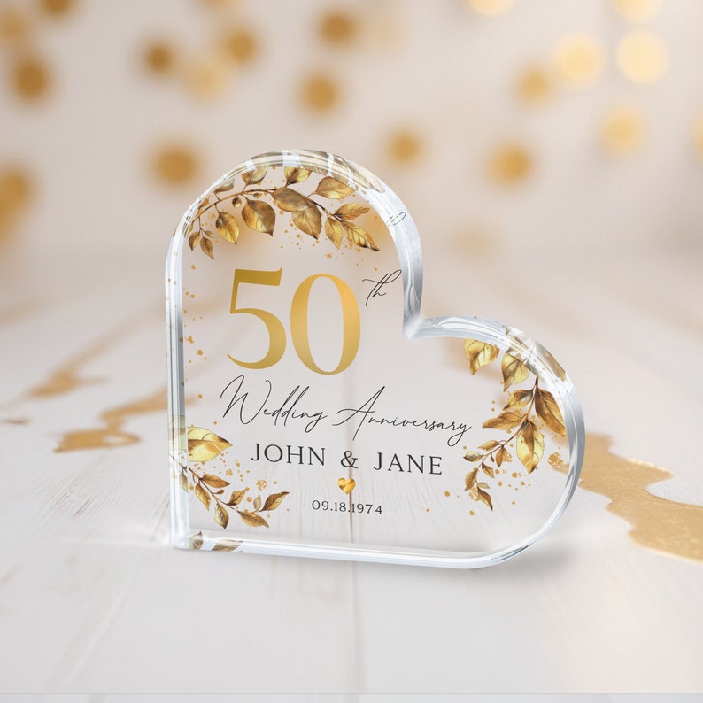 Personalized 50th Anniversary Gift, Gold Anniversary Gift, Wedding Anniversary Keepsake, 50th Anniversary Gift for Couple