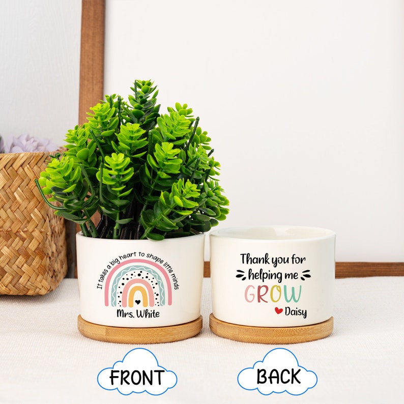 Personalized Appreciation Teacher Plant Pot,Custom Teacher Planter,Thank You Teacher Pot,Appreciation Gift,Gift For Teacher,Back To School