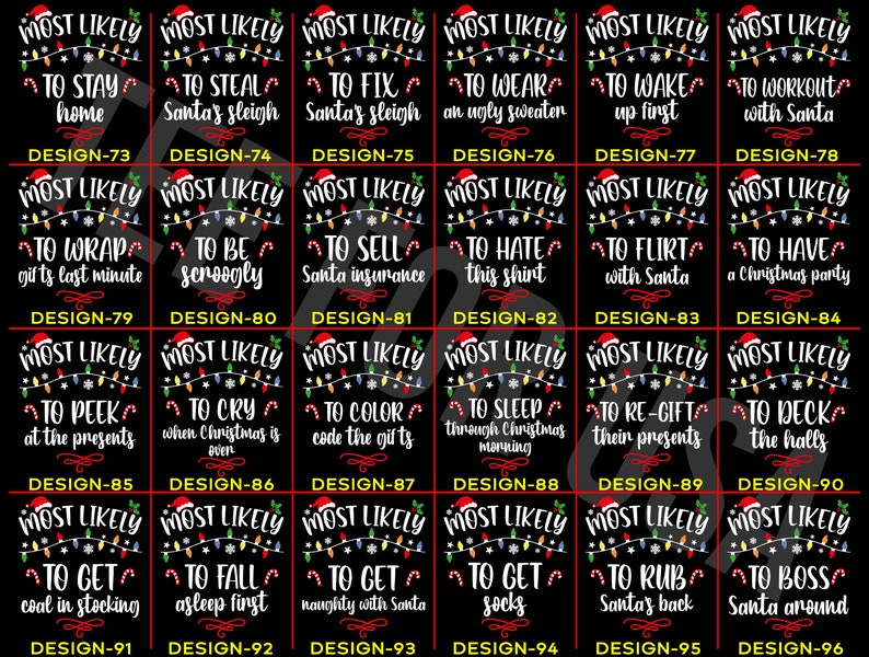 168 Quotes Most Likely to Christmas Shirts,Matching Family Christmas Shirts,Funny Christmas 2025 Party Tee,Matching Pajamas,Long Sleeve,Xmas