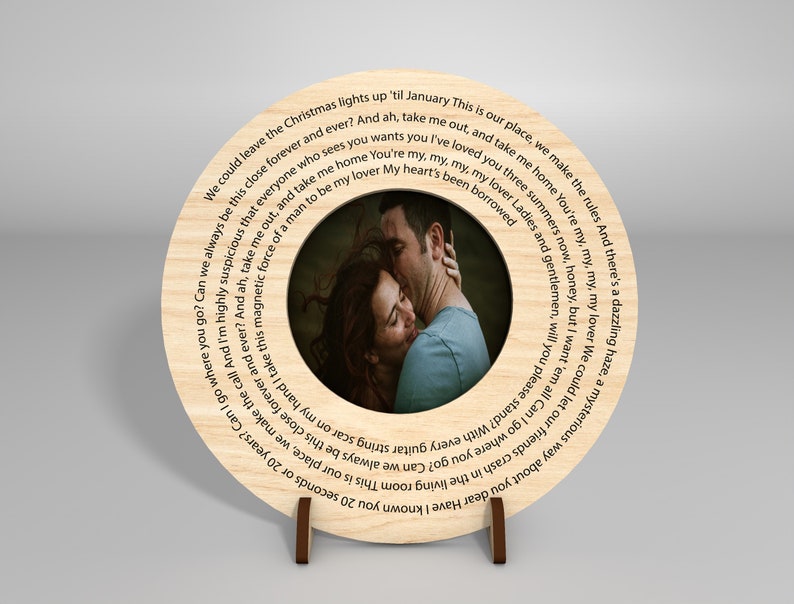 Personalized Song Plaque Photo Frames,Valentine Music Picture Frame, Spotify Playlist Music,Picture Frame With Stand