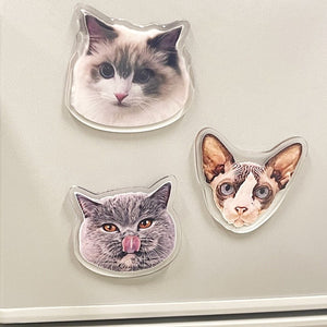 Custom Pet Fridge Magnet - Personalized Dog or Cat Face Refrigerator Magnet, Kitchen Decor, Pet Lover Gift, Unique Home Decoration