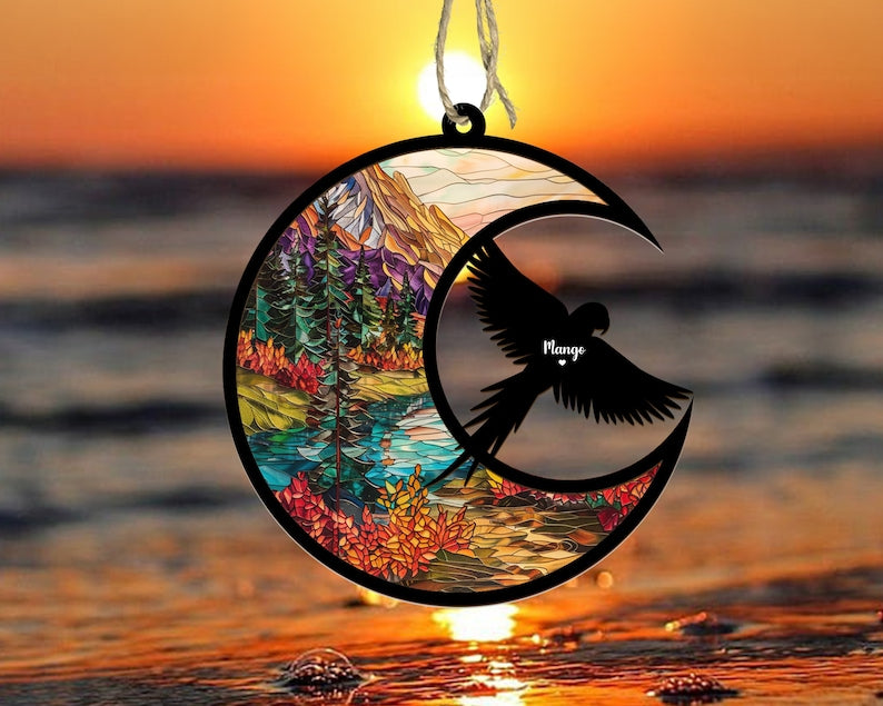 Personalized Parrot Memorial Suncatcher, Bird Memorial Gift, Cockatiel Gift, Loss Of Pet Sympathy Gift, Loss of Parrot Gift, Bird Lover Gift