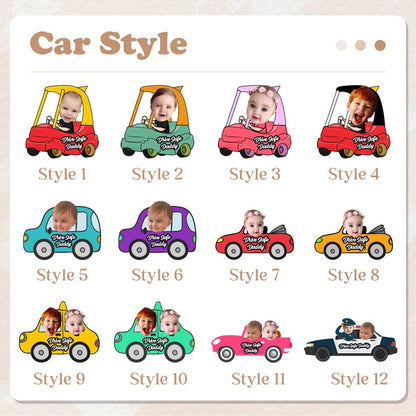 Customized Toy Car Photo Air Freshener, Drive Safe Daddy Car Freshies, Baby Kid Photo Face Car Hanger, Car Accessories, Birthday Gift