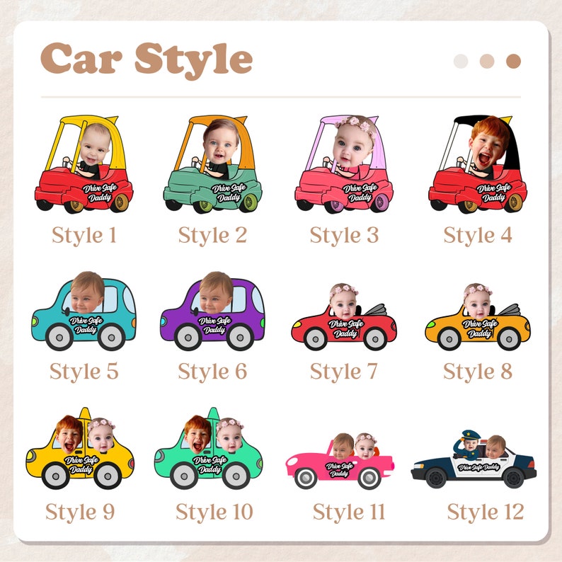 Customized Toy Car Photo Air Freshener, Drive Safe Daddy Car Freshies, Baby Kid Photo Face Car Hanger, Car Accessories, Birthday Gift