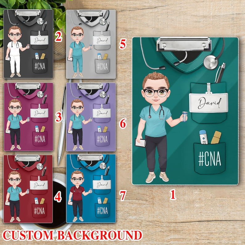 Personalized Name Nurse Clipboard, Nurse Acrylic Clipboard, Gift For Nurses, Nurse Graduation Gift, Nurse Scrubs Gift, Healthcare Clipboard
