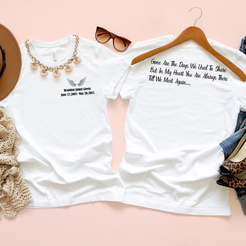 Personalized Memorial T-Shirt: In Loving Memory Funeral Shirt Custom Memorial Shirt Sweatshirt For Family Members