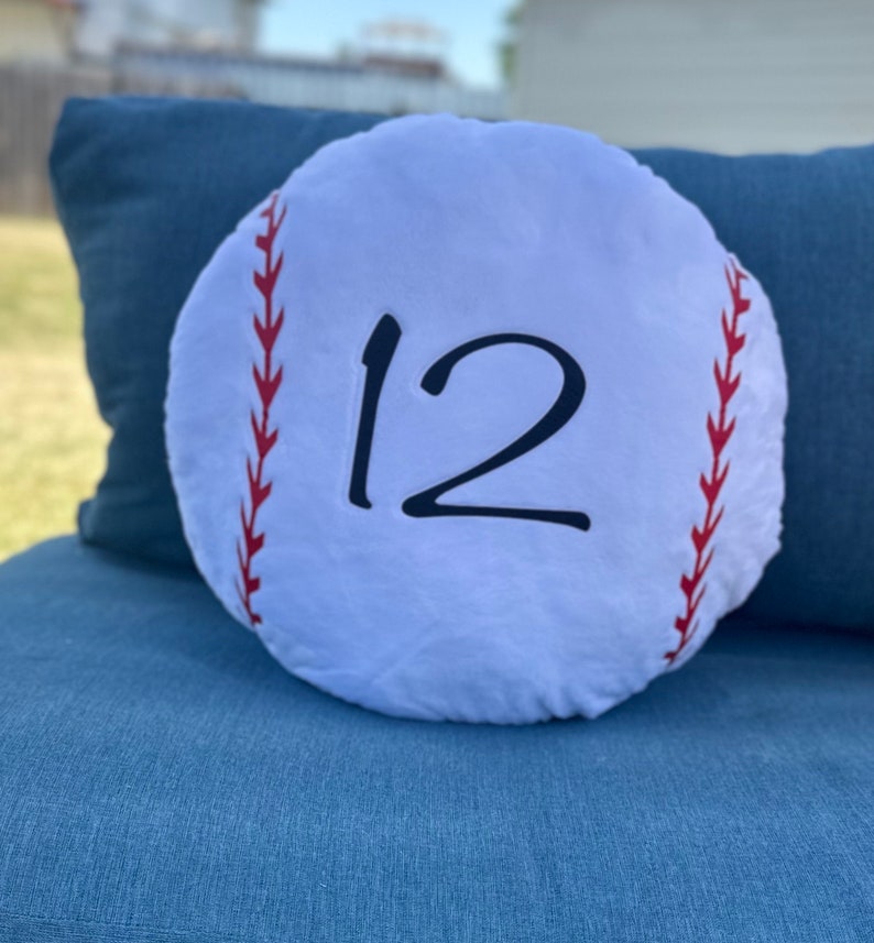 Personalized Baseball Pillow: Custom Name & Number, Sports Decor