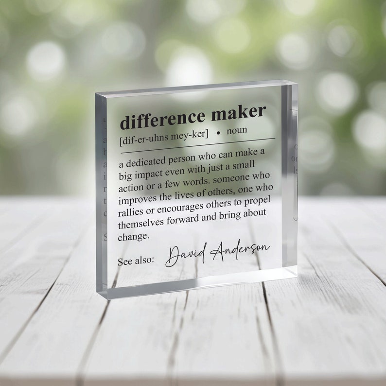 Difference Maker Gift, Plaque, Retirement Gift, Employee gift, Teacher Gift, Coworker Gift, Appreciation Gift, Coworker gift, Thank You Gift