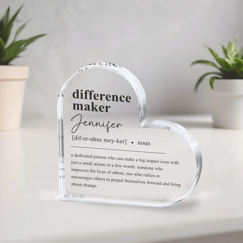 Difference Maker Gift, Plaque, Retirement Gift, Employee gift, Teacher Gift, Coworker Gift, Appreciation Gift, Coworker gift, Thank You Gift