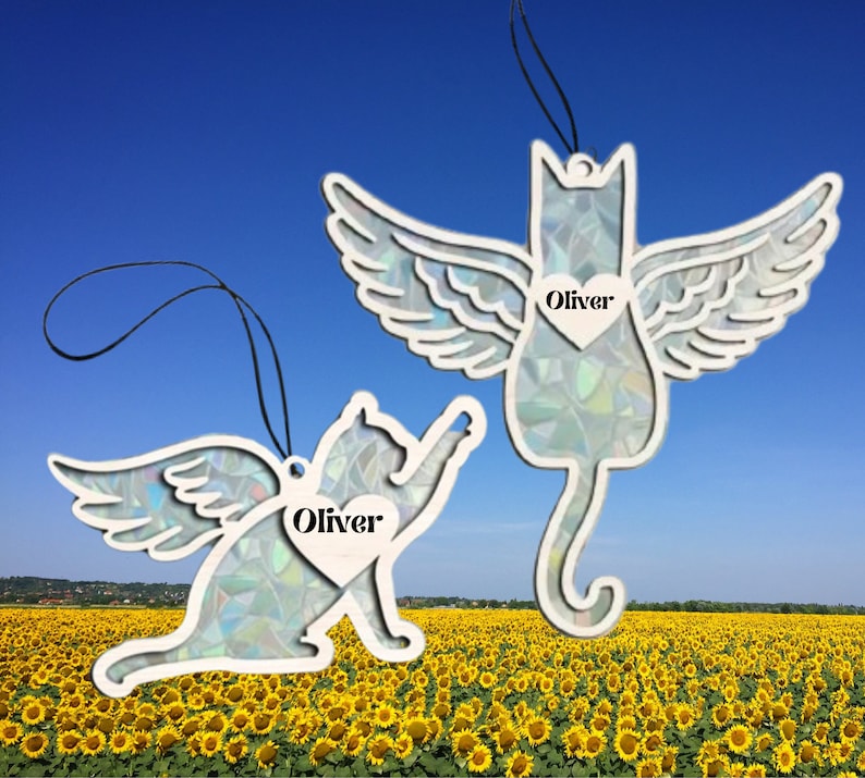 Personalized Loss of Cat Suncatcher, Cat Memorial Gift Personalized, Loss of Pet Sympathy Gift, Memorial gift, Gift for Cat Lovers