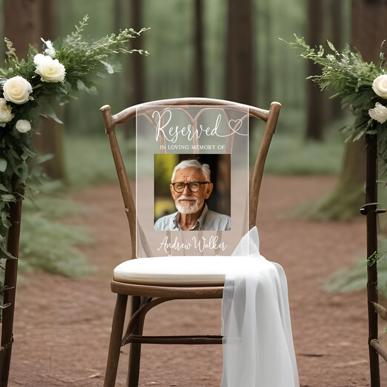 Reserved Memorial Sign, Personalized Memorial Plaque, In Loving Memory Wedding Decor, Sympathy Gift, Memorial Acrylic Wedding Sign