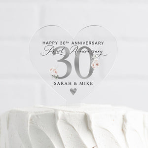 Personalised 30th Anniversary Cake Topper, Pearl Anniversary Cake Topper, Wedding Cake Topper, 30th Anniversary Gifts, Cake Decorations