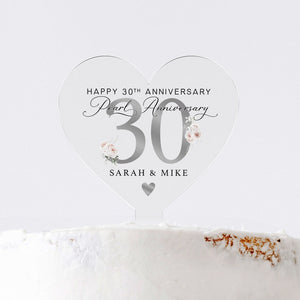 Personalised 30th Anniversary Cake Topper, Pearl Anniversary Cake Topper, Wedding Cake Topper, 30th Anniversary Gifts, Cake Decorations