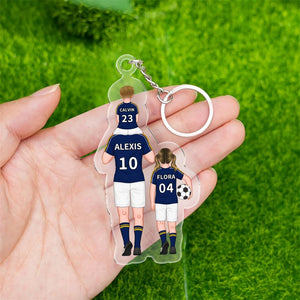 Daddy's Team Keychain for Dad, Custom Car Hanger,Acrylic Football Team Keyring for Dad, Grandad Keyring,Gift for Husband, Father's Day Gifts