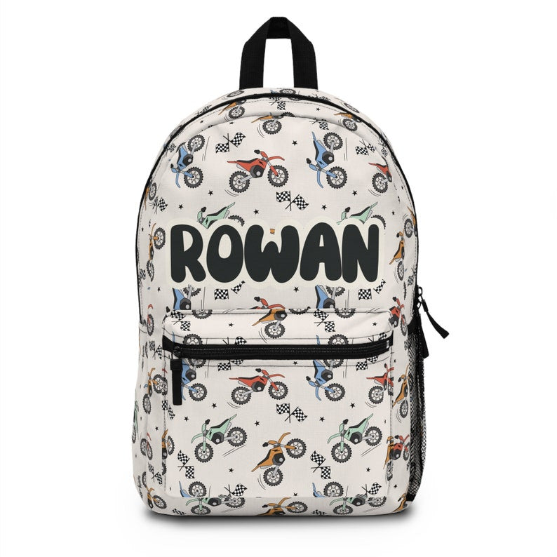 Personalized Backpack dirt bike, Back to school boys bag Kids toddler Backpack, Gifts for kids Girls and Boys Backpack, custom daycare bag