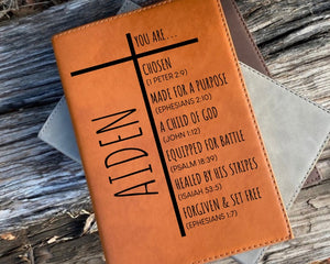 Personalized Christian Journal for Men, Bible Journal Notebook, Religious Gift, First Communion Gifts, Pastor Gifts, Retirement, Birthday
