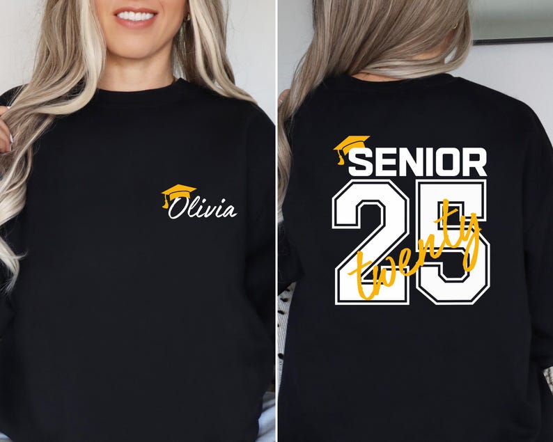 Custom Senior 2025 Sweatshirt, Graduation 2025 Hoodie, Senior Gift Graduation, Custom Name Graduation Gift,Class Of 25 Sweater,Senior Hoodie