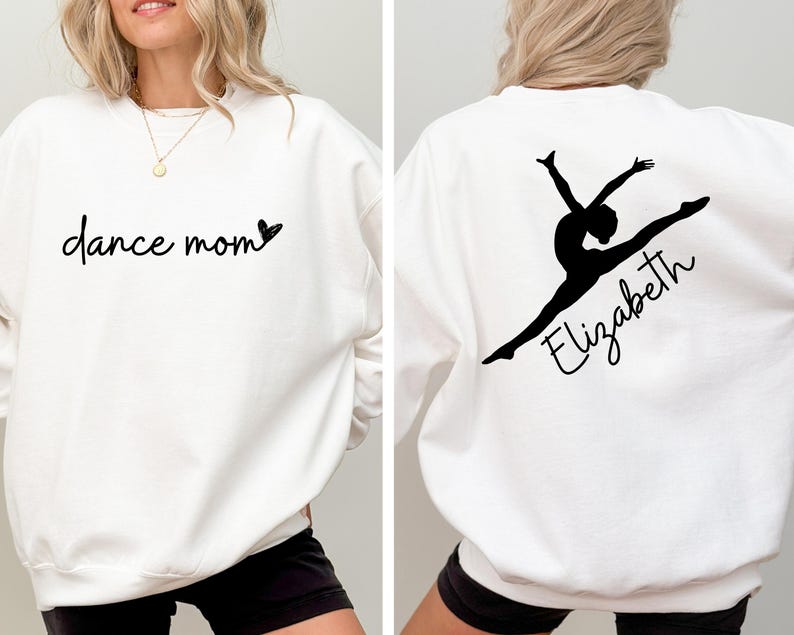 Personalized Dance Mom Sweatshirt with Kid Name,Dance Mom Gift,Dance Lover Sweater,Custom Dance Mom Crewneck,Ballet Mom Hoodie,Dance Mom