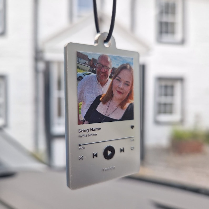 Personalised Music Photo Ornament Hanging Car Polaroid Image Driving Test Pass Gift Idea First Car Charm Mirror Hanging Gift