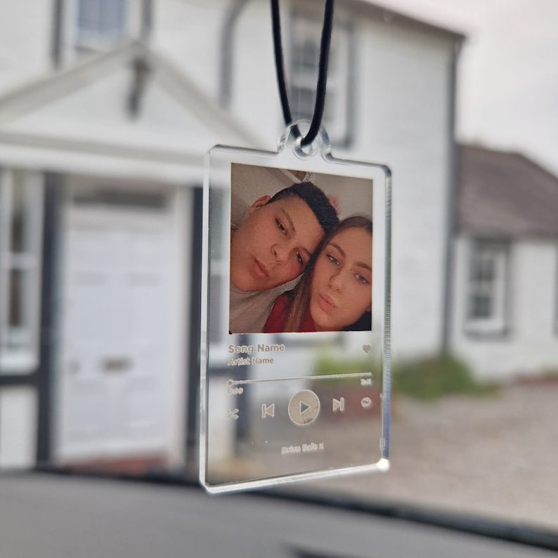 Personalised Music Photo Ornament Hanging Car Polaroid Image Driving Test Pass Gift Idea First Car Charm Mirror Hanging Gift