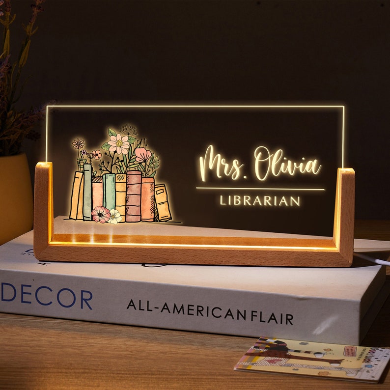 Teacher Gifts, Back To School Sign, Teacher Desk Name Plate, Librarian Gifts, New Teacher Gifts, Gift for Librarian, Teacher Sign