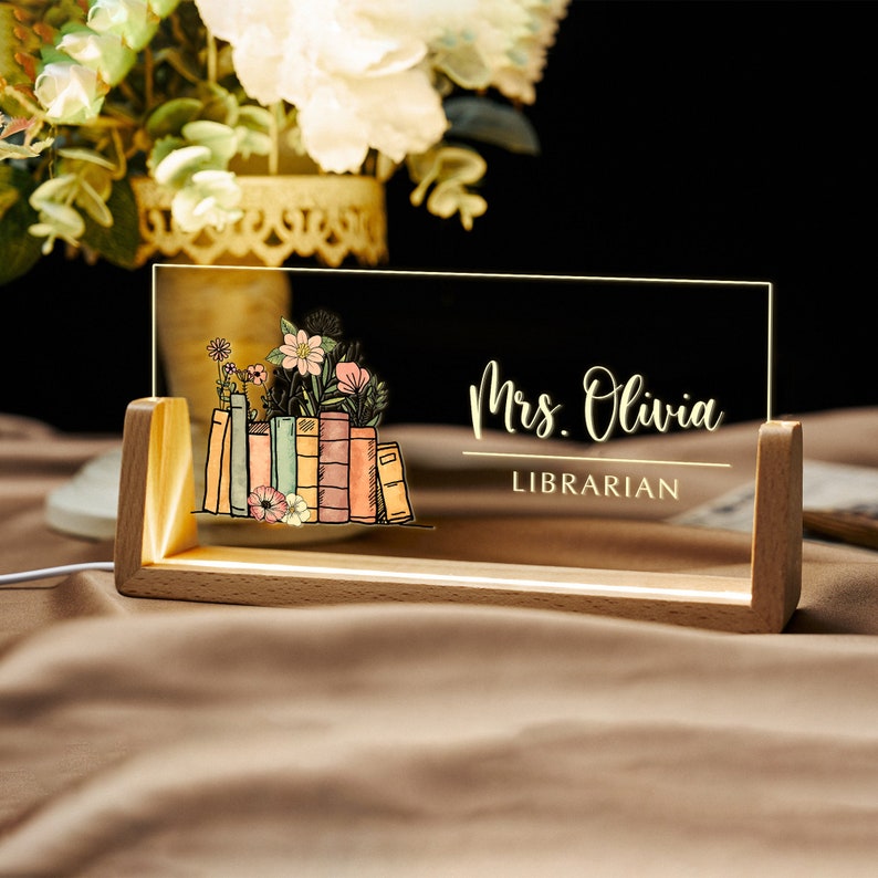 Teacher Gifts, Back To School Sign, Teacher Desk Name Plate, Librarian Gifts, New Teacher Gifts, Gift for Librarian, Teacher Sign