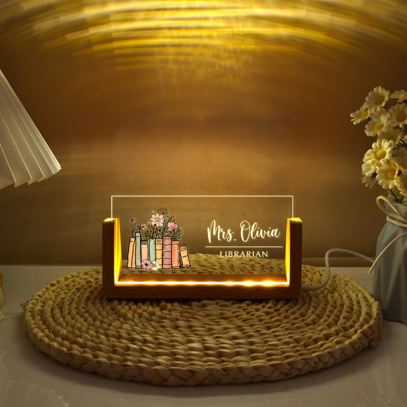 Teacher Gifts, Back To School Sign, Teacher Desk Name Plate, Librarian Gifts, New Teacher Gifts, Gift for Librarian, Teacher Sign