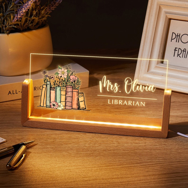 Teacher Gifts, Back To School Sign, Teacher Desk Name Plate, Librarian Gifts, New Teacher Gifts, Gift for Librarian, Teacher Sign