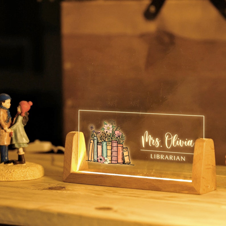 Teacher Gifts, Back To School Sign, Teacher Desk Name Plate, Librarian Gifts, New Teacher Gifts, Gift for Librarian, Teacher Sign