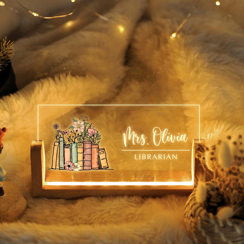 Teacher Gifts, Back To School Sign, Teacher Desk Name Plate, Librarian Gifts, New Teacher Gifts, Gift for Librarian, Teacher Sign