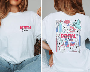 Custom Dental Assistant Shirt ,Personalized Dental Assistant Gift, Dental Life Shirt, Dentist Tooth Shirt Tee, Dentist Assistant T-Shirt